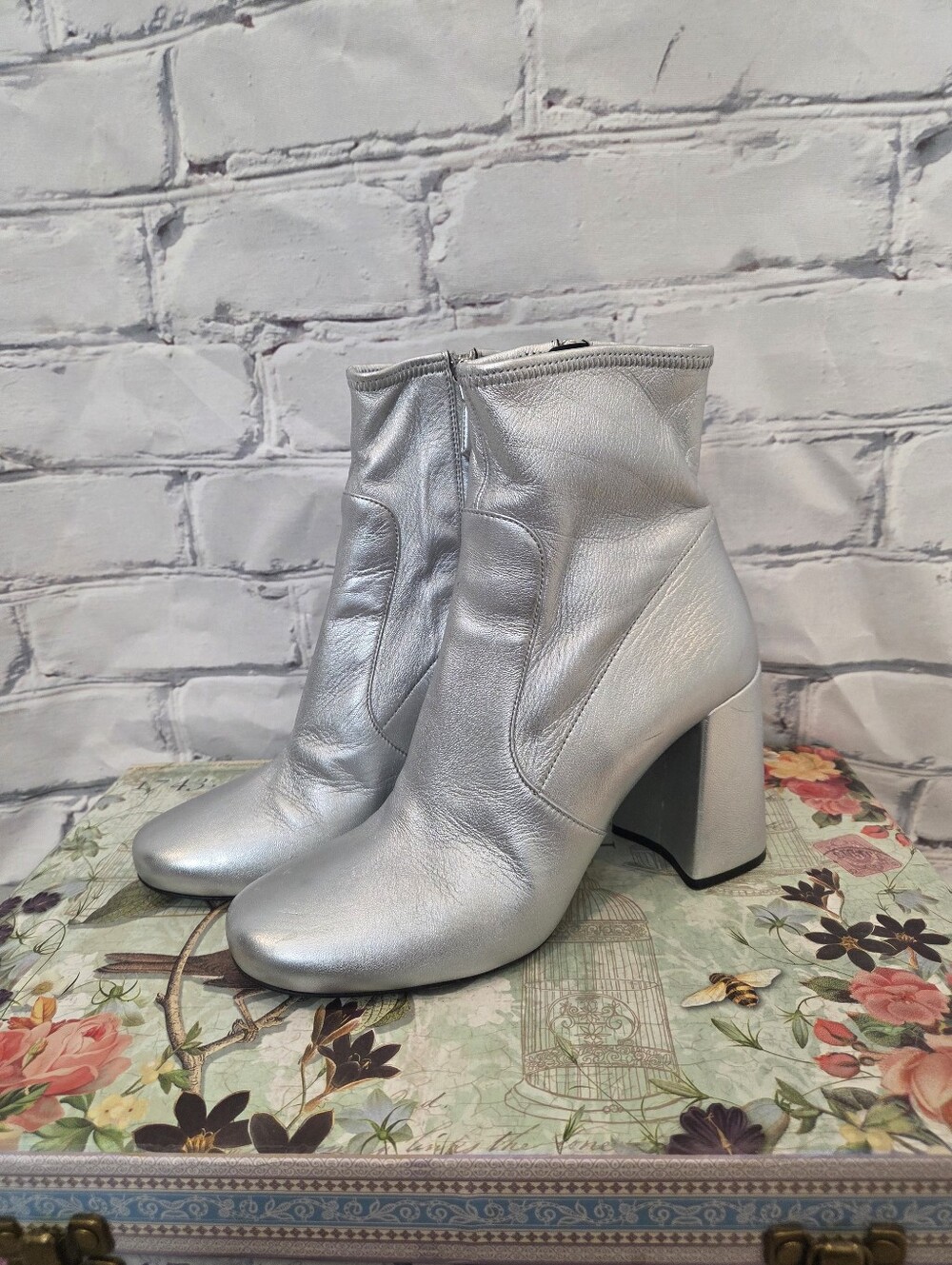 Prada Silver Sock Boots